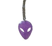 ZYKEJJDDAK Cold Geometric Alien Face Necklace Female Hip Hop Sweater Chain Cool Hollow All-matched Clavicle Chain