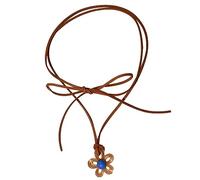 ZYKEJJDDAK Colorful Flower Pendant Necklace Acrylic Blossom Charm Clavicle Chain Hollow Flower Choker Wedding Party