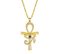 ZYKEJJDDAK Cross-Eye of-Horus Necklace for Mens Women Ancient Egyptian Clavicle Chain Choker Jewelry