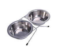 ZYKEJJDDAK Dog Bowls Double Stainless Steel Bowls Water and Food Bowl Set Safe Metal Station