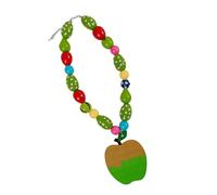 ZYKEJJDDAK Dopamine Boosting Colorful Fruit Pendant Necklace Incorporating Wood Beads for Positive Emotions Enhancing Pleasure Through Artistic Detail Playful and Elegant Fruit Bead Necklace