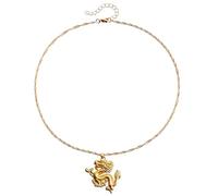 ZYKEJJDDAK Dragon Charm Necklace Fashionable New Year Neckchain Chinese Collarbone Chain Adjustable Choker
