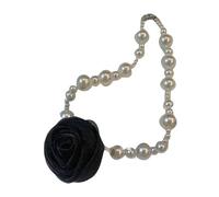 ZYKEJJDDAK Elegant Flower Charm Collar Necklace Sweet Pearls Chain Choker Simple Clavicle Chain Fashion Neck Chain