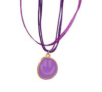 ZYKEJJDDAK Fashion Forward Lace Collar Necklace Delicate Smiling Face Pendant Necklace Comfortable Neck Jewelry for Any