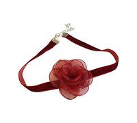 ZYKEJJDDAK Fashion Pretty Girls Black Red Lace Necklace Women Gothic Stretch Collar Jewelry Rose Flower Necklace Anniversary