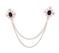 ZYKEJJDDAK Fashionable Rhinestones Tassels Brooch Shirt Collar Accessory Jewelry for Daily Work or Social