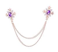 ZYKEJJDDAK Fashionable Rhinestones Tassels Brooch Shirt Collar Accessory Jewelry for Daily Work or Social