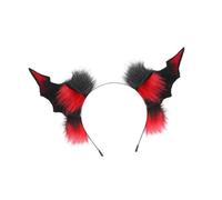 ZYKEJJDDAK Faux Furs Bat Ears Headband Devil Tail Halloween Devil Costume Demons Costume Accessories for Carnivals