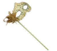ZYKEJJDDAK Feathered Flower Masquerade with Stick Masquerade Eye for Women Masquerade Proms Halloween Cosplay