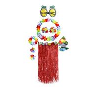 ZYKEJJDDAK Hawaiian Grass Skirts For Luaus Party Set Hulas Skirts Headbands And Wristbands For Supplies Decorations