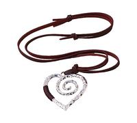 ZYKEJJDDAK Heart Pendant Necklace for Women Girls Long Chain Collar Necklaces Choker Leathers Woven Jewelry Valentines