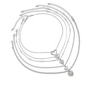 ZYKEJJDDAK Heart Shaped Pendant Necklace Jewelry Set for Women Adjustable Layering Chains Neckchain Handmade Neck