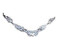 ZYKEJJDDAK Hollow Flame Love Heart Necklace Punk Chain Collar Necklace Streetwear Jewelry Gothic Choker Clavicle Chain