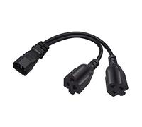 ZYKEJJDDAK IEC C14 Male Plug Extension Power Cable 3Pin Connector IEC320-C14 To Nema 5-20R+5-15R Converter Adapter Cable Cord