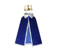 ZYKEJJDDAK King Robe Costume Set King Cloak Headpiece King Capes Halloween Cosplay Costume for Kids Teen Adult Cosplay,