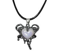 ZYKEJJDDAK Liquid Heart Pendant Necklace Metal Choker Neck Chain for Women Girl Trend Aesthetic Jewelry Wax Rope Devil