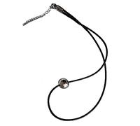 ZYKEJJDDAK Minimalist Round Metal Pendant Necklace Wax Rope Clavicle Chain Steel Round Ball Choker Long Chain