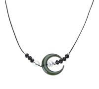ZYKEJJDDAK Moon Necklace Adjustable PU Leather Rope Clavicle Chain Pendant Choker Fashionable Chinese Inspires