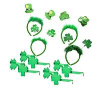 ZYKEJJDDAK Patricks Day Costume Accessories Shamrock Glasses Sunglass Clovers Hat Headband Patricks Day Decoration