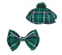 ZYKEJJDDAK Patricks Day Hat Bowtie Beard Headband Necklace Eyeglasses Skirt Long Glove Leg Sleeve Patricks Costume
