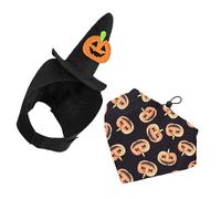 ZYKEJJDDAK Pet Witch Hat with Triangular Scarf Polyester Halloween Theme Costume Accessories Bandanas for Dog Festival