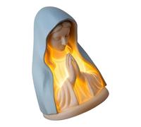 ZYKEJJDDAK Resin Religious Statue Table Lamp Desktop Decorations Catholic Home Decors for Bedroom Virgin Marys Prayer Night Light Catholic Home Decorations