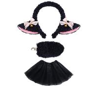 ZYKEJJDDAK Sheep Animal Role Play Costume Shee Headband Tail Skirt Halloween Lamb Outfit Accessory for Kids Girl Women