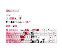 ZYKEJJDDAK Side Engraving Backlit Keycaps 136 Key Full Set Cartoon Girl Keycap For Mechancial Keyboard Enhances Night Typing