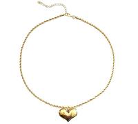 ZYKEJJDDAK Simple Heart Pendant Necklace Braided Rope Choker Fashion Collar Necklace Clavicle Chain Necklace