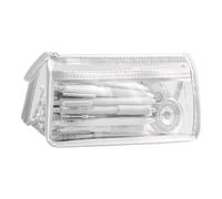 ZYKEJJDDAK Sl lear Storage Case Double Layer Waterproof Construction Spacious School Work Travel Accessories Heavy Duty TPU Pencil Case for Travel