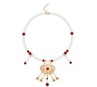 ZYKEJJDDAK Stylish Chinese Necklace with Ancient Pendant Intricately Crafted Necklace Accessory