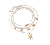 ZYKEJJDDAK Stylish Pearls and Starfishes Jewelry Set for Women Portable Accessory for Birthdays Weddings and Everyday