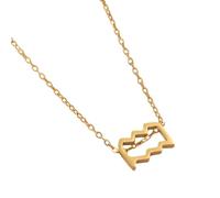 ZYKEJJDDAK Stylish Steel Constellations Necklace Letter Symbol Necklace Twelve Astrological Sign Clavicle Chain Chokers