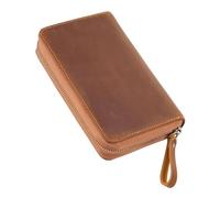 ZYKEJJDDAK Traditional Wild Horse Leather Pen Bag Strong Plan for Daily Use in School Otherwise Travel Old Wild Horse Leather Pen Case