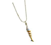 ZYKEJJDDAK Trendy Fish Shaped Pendant Necklace Collection Copper Jewelry for Sensitive Skin 6 Color