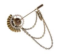 ZYKEJJDDAK Wedding Suit Vintage Lapel Clothing Unisex Mechanical Brooches Mechanical Pin Jewelry with Folding Fan Gifts