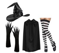 ZYKEJJDDAK Wizard Cape Cloak Costume Set With Matching Hat Gloves Socks Halloween Cosplay Accessories Outfit Cosplay Wizard Cloak Accessories