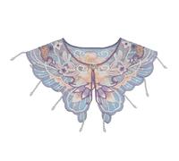 ZYKEJJDDAK Women Embroidered Shoulder Capelet with Button Closure Chinese Ancient Vintage Butterfly Yunjian Shawl Wrap