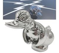 Zyklonix Angry Duck Hood Ornament,3D Car Chromed Metal Hood Ornament Electroplating Silver Color Polished,for Trucks Decors, Bar Pub Club Wall Decor, Cabinet, Bar (Silver)
