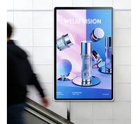 ZyKnaurral Commercial LCD Screen Monitor Wall Mount, Smart Digital Signage Display, Automatic Playback, Intelligent Split Screen, Timer Switch, Remote Publishing, USB/WiFi/Port Player 21.5inch