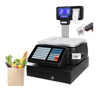 ZyKnaurral Digital Price Computing Scale Thermal Printer, Electronic Barcode Printer, Capacity 66 Lbs, Suitable for Retail Stores, Fruit Markets,D