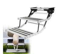 ZyKnaurral Manual/Electric RV Steps,Single/double Ladder Step Telescopic Folding RV Entry Stair Replacement for RV Camper Van Motorhome Travel Trailer,Non-Slip Design DoubleLayer-ElectricWithLight