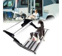 ZyKnaurral Manual Retractable Stairs，RV Step Camper Stair Folding Electric Single Steps Aluminum RV Door Entry Bottom Step Heavy Duty Safety Platform Easy to Install SingleLayer-ElectricWithLight