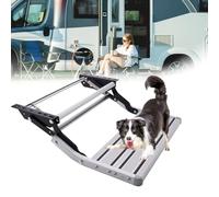ZyKnaurral Manual Retractable Stairs，RV Step Camper Stair Folding Electric Single Steps Aluminum RV Door Entry Bottom Step Heavy Duty Safety Platform Easy to Install SingleLayer-ManualWithLight