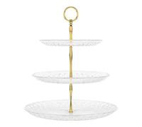 Zykphao 3 Tiers Cake Stand, Cupcake Display Stand, Clear Acrylic Dessert Fruit Plates for Wedding Birthday Baby Shower Party Summer Afternoon Tea Silver