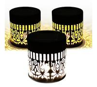 Zykuosus Decorative Solar Mandala Lights, Metal Solar Powered Outdoor Deck Step Wall Fence Lights, Mandala Theme Waterproof Garden Patio Backyard Yard Decor Peony 1pcs