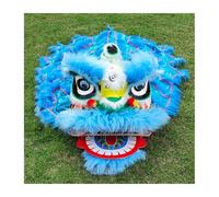 Zykuosus Lion Dance Costume Artificial Fur Lion Dance Southern Lion Double Lion Dance Full Waking Lion Mascot Costume(Blue,Single)