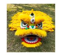 Zykuosus Lion Dance Costume Artificial Fur Lion Dance Southern Lion Double Lion Dance Full Waking Lion Mascot Costume(Yellow,Single)