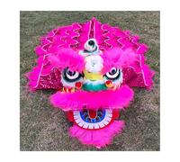 Zykuosus Lion Dance Costume Artificial Fur Lion Dance Southern Lion Double Lion Dance Full Waking Lion Mascot Costume(Rose,Single)