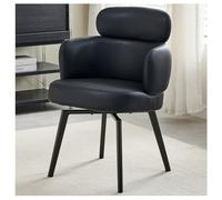 Zykuosus Modern Swivel Dining Chairs, Comfy Upholstered Side Chair for Kitchen Living Room, Office Chair No Wheels with Arms, Versatile Accent Chairs with Metal Legs,B,180°Rotating(2 PCS)